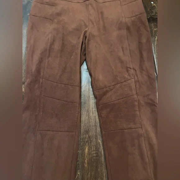 Sundance Luxe Dream Soft Faux Suede Leggings Pants Brown size 8 - Picture 4 of 9